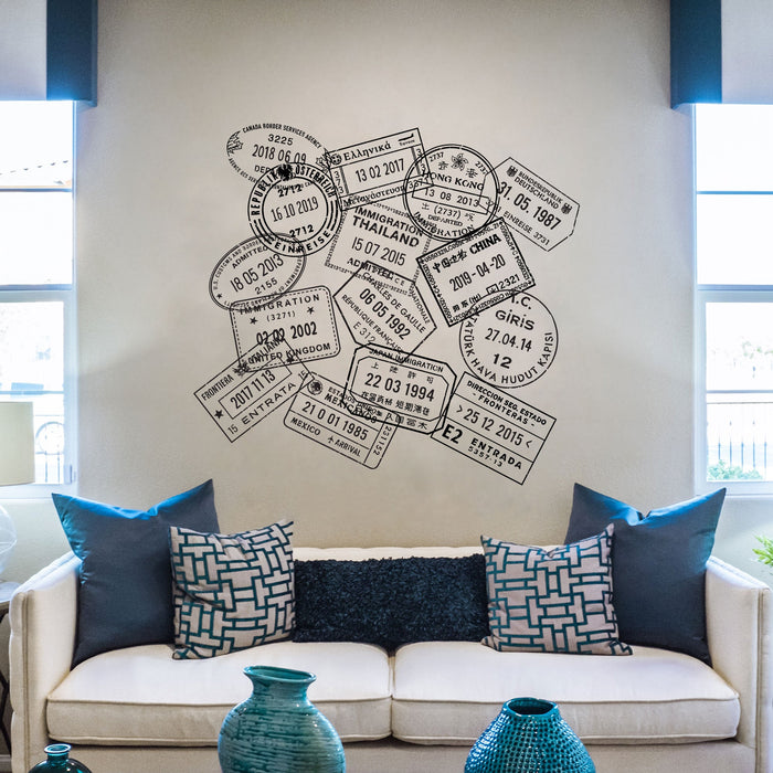 Passport Stamp Wall Decal Set - Generic Conquest Maps LLC