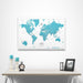 World Map Poster - Teal Color Splash CM Poster