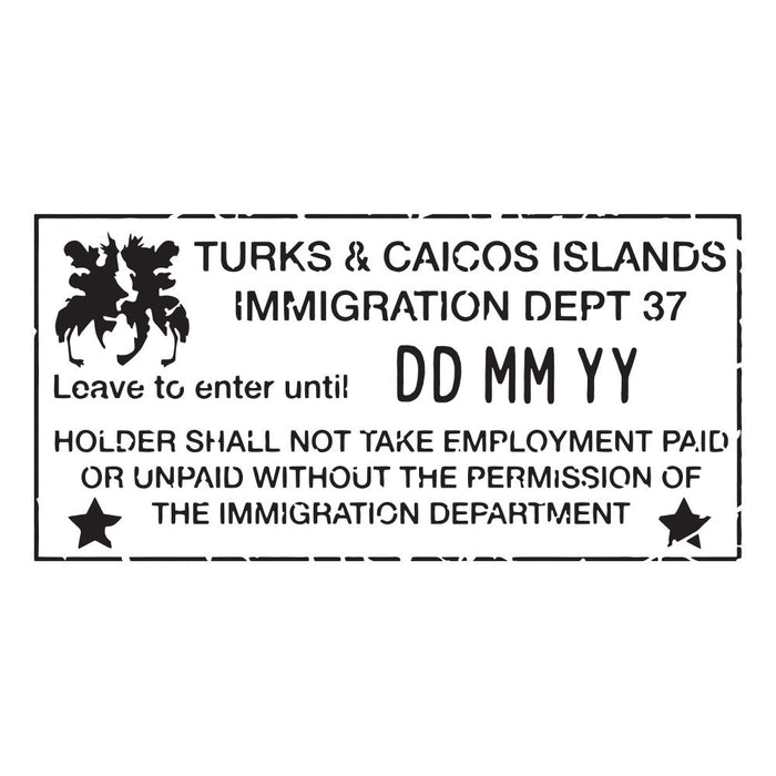 Passport Stamp Decal - Turks and Caicos Conquest Maps LLC
