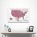 USA Map Poster - Burgundy Color Splash CM Poster