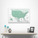 USA Map Poster - Green Color Splash CM Poster
