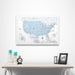USA Map Poster - Light Blue Color Splash CM Poster
