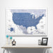 USA Map Poster - Navy Color Splash CM Poster