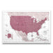 USA Map Poster - Burgundy Color Splash CM Poster