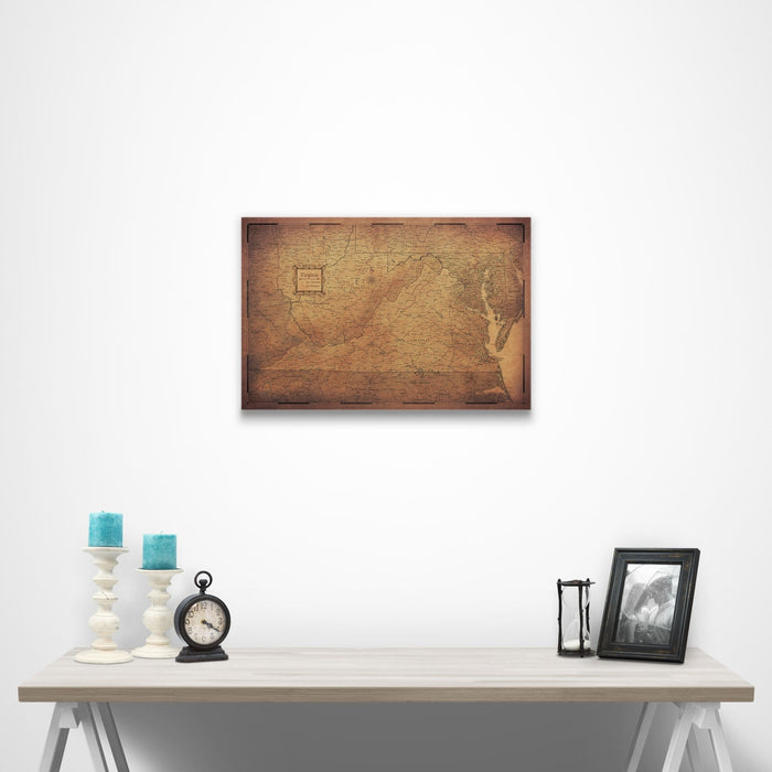 Virginia Map Poster - Golden Aged CM Poster