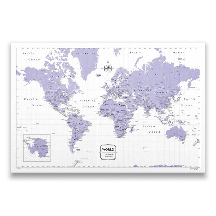 World Map Poster - Purple Color Splash CM Poster