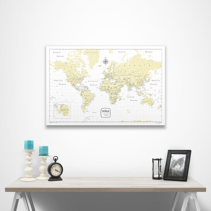 World Map Poster - Yellow Color Splash CM Poster