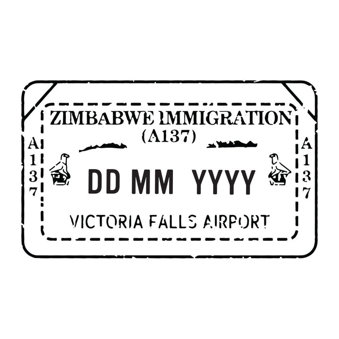Passport Stamp Decal - Zimbabwe Conquest Maps LLC