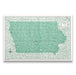 Push Pin Iowa Map (Pin Board) - Green Color Splash CM Pin Board